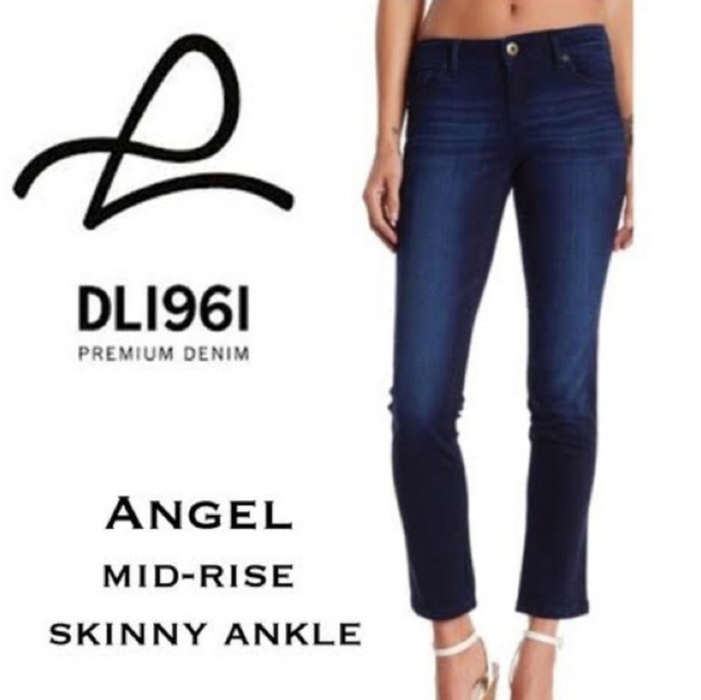 DL1969 Angel Mid-rise Skinny Ankle Jeans Mariner wash
